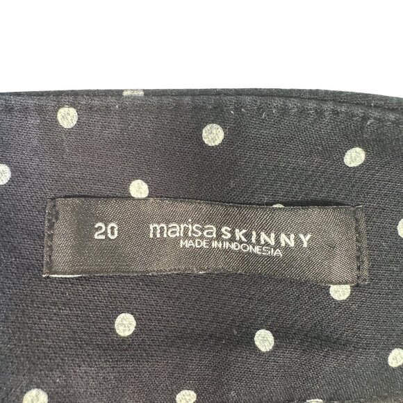 Loft Plus Womens Marisa Skinny Polka Dot Pants Size 20 Black & White - Picture 5 of 9